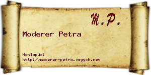 Moderer Petra névjegykártya